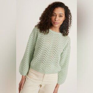 Marine layer Ruby sweater robbins egg size S knit green alpaca wool